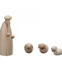 Personnage De Crèche, Berger Et Moutons, 6 Cm