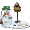 Personnage Porte Encens Bonhomme De Neige Avec Bougeoir