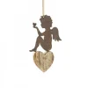 Petit Ange En Metal A Suspendre Et Coeur Dans La Main