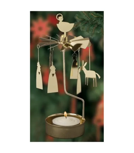 Photophore De Noël Crèche Dore