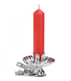 Pince A Bougie Pour Sapin En Metal Argente