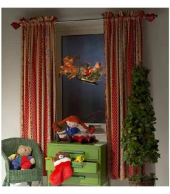 Père Noël Lumineux Avec Rennes Et Traineau