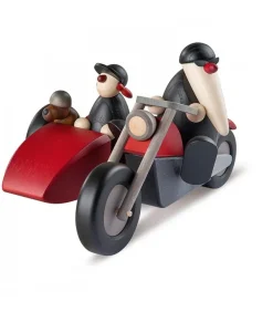 Père Noël Moderne En Side-Car Au Look Rocker