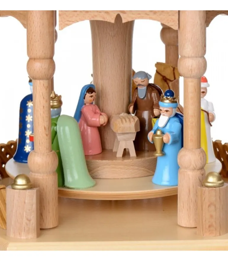 Pyramide De Noël 2 Etages Avec Personnages Couleur