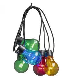 Rallonge 10 M Pour Guirlande Lumineuse De Terrasse, 10 Ampoules Multicolores