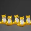 Renards Lumineux Acryliques Led Assis, Lot De 5, 12 Cm
