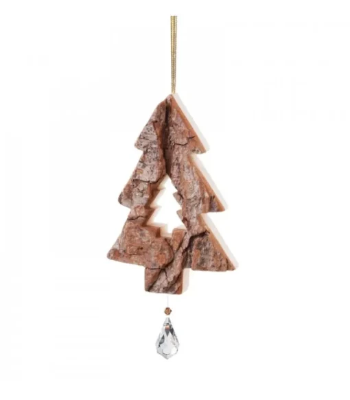 Sapin En Bois A Suspendre Avec Cristal Swarovski