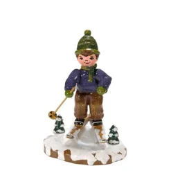 Village De Noël Miniature, Garcon A Ski