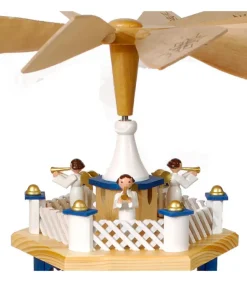Weihnachtspyramid Allemande 2 Etages Blanc Bleu